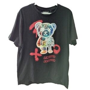 Super Massive Embroidery Bear T Shirt Mens XL Black Limited Edition Streetwear